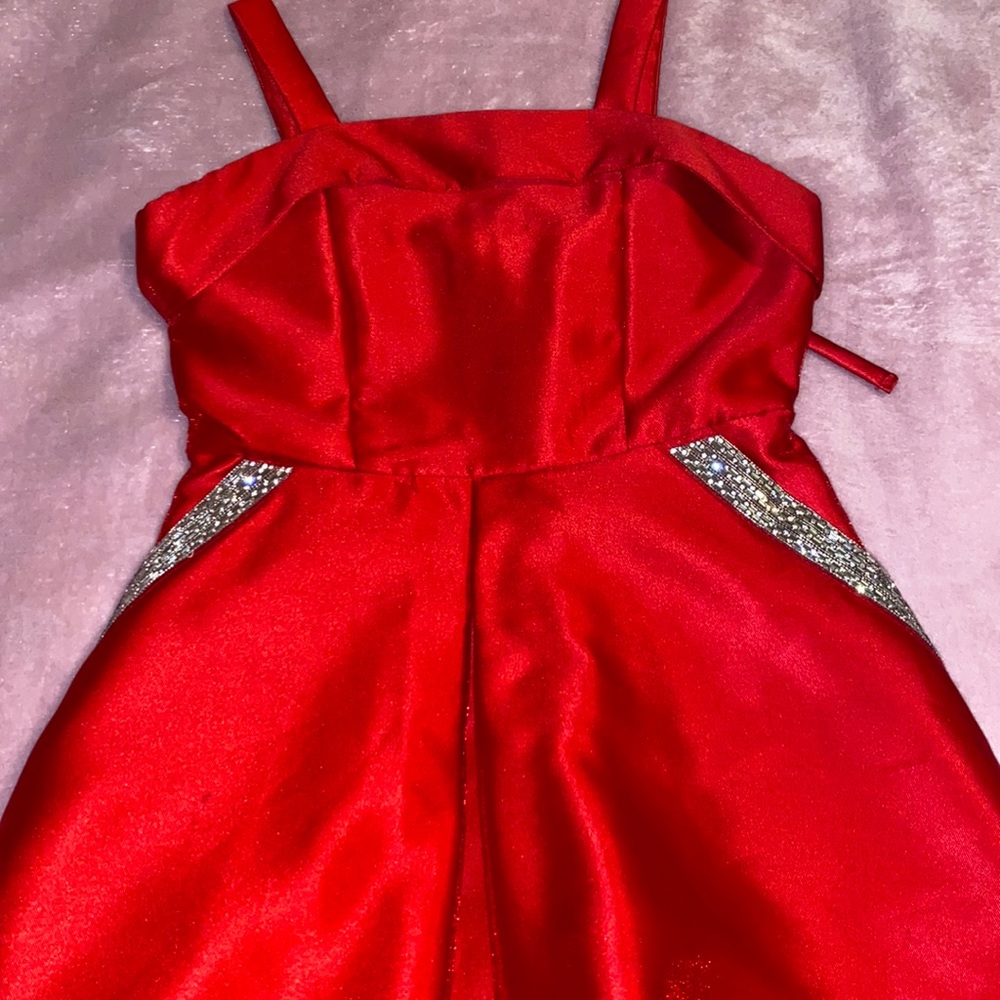 Red long formal dress
